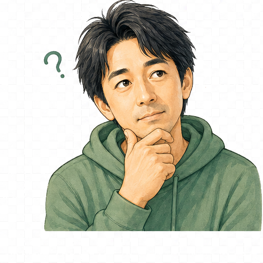 考え込むひろとのイラスト