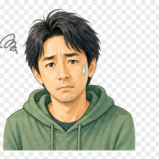 不安そうに考え込むひろと